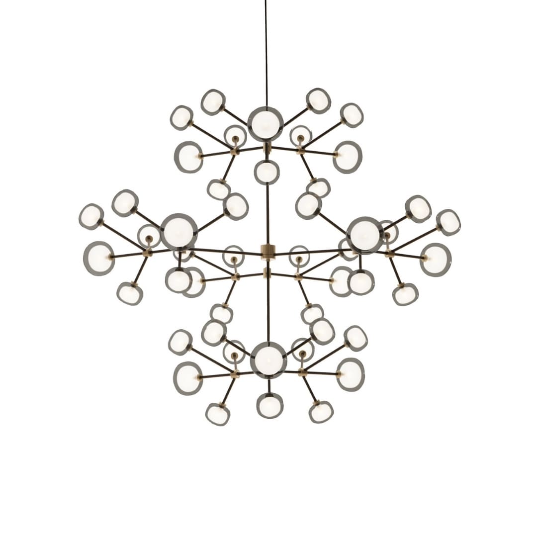 Tooy NABILA 552.48 - matt black, brushed brass and transparent glass