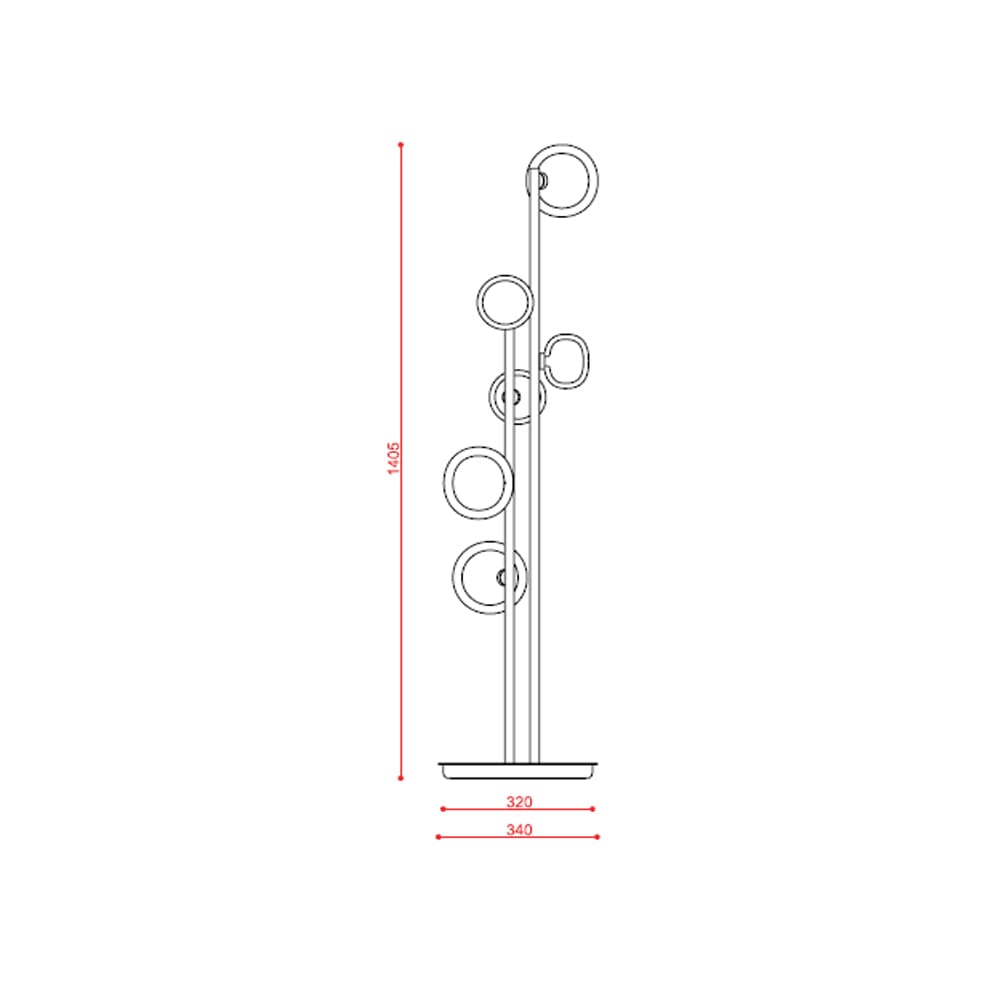 Tooy NABILA 552.66 - matt black, brushed brass and transparent glass - Image 3
