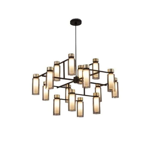 Tooy OSMAN 560.16 - nero opaco, ottone spazzolato e vetri fumè