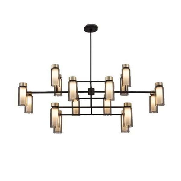 Tooy OSMAN 560.17 - nero opaco, ottone spazzolato e vetri fumè