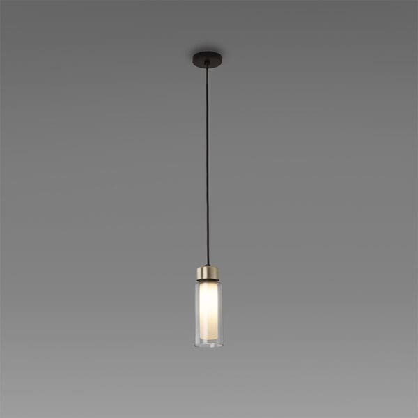 Tooy OSMAN 560.21 - nero opaco, ottone spazzolato e vetri trasparenti