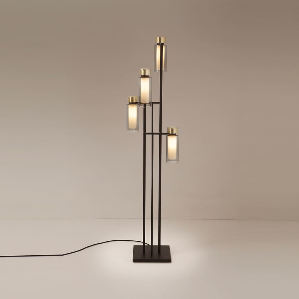 Tooy OSMAN 560.64 - matt black, brushed brass and smoked glass