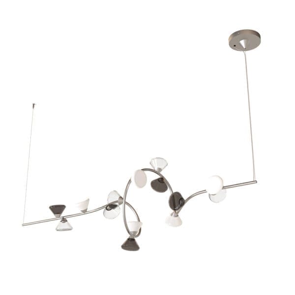 Tooy LINFA 565.23b - titanio,vetro fumè, bianco e trasparente