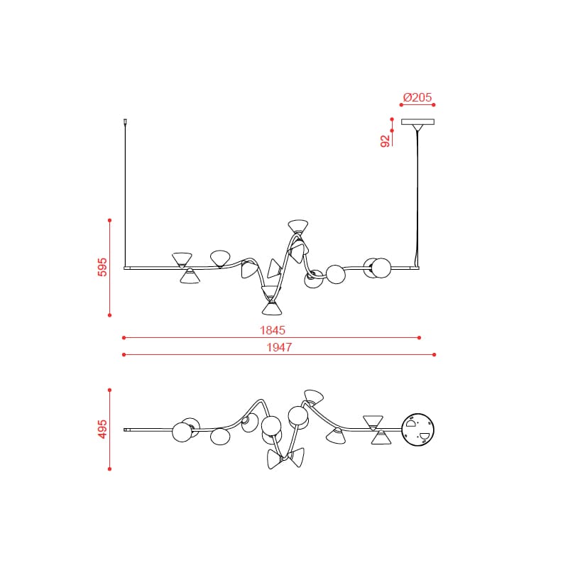 Tooy LINFA 565.23b - matt nickel, smoked, white and transparent glass - Image 3