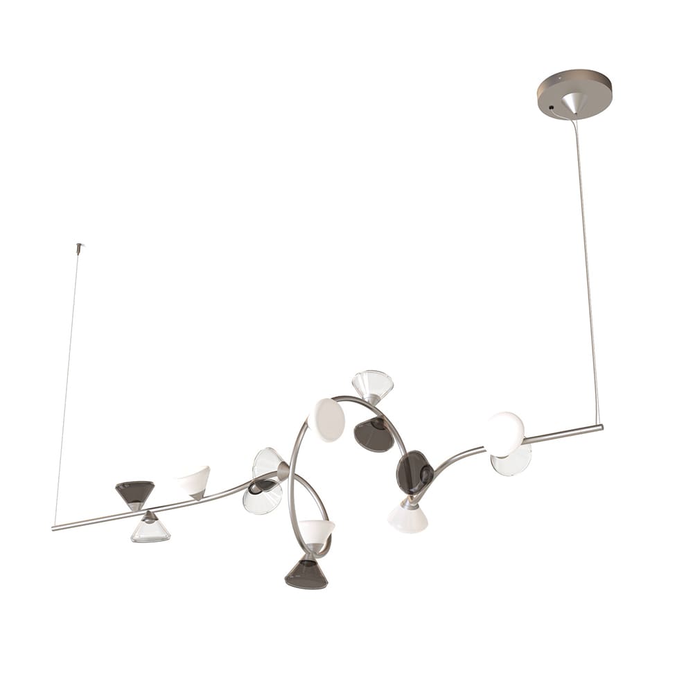 Tooy LINFA 565.23b - matt nickel, smoked, white and transparent glass