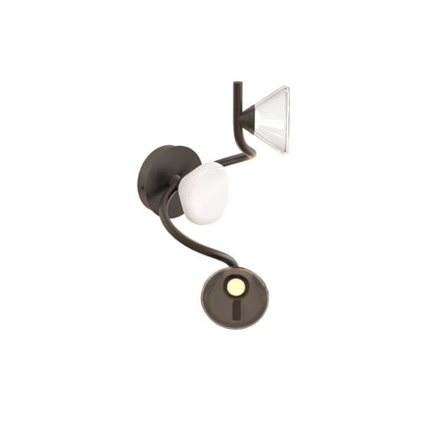 Tooy LINFA 565.43 - titanio,vetro fumè, bianco e trasparente