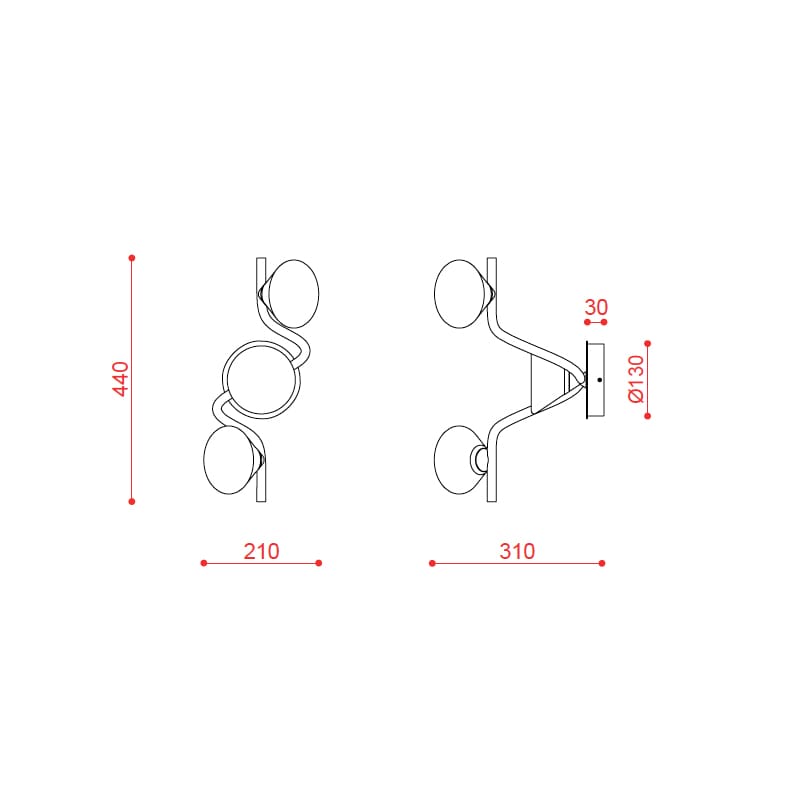 Tooy LINFA 565.43- matt nickel, smoked, white and transparent glass - Image 3