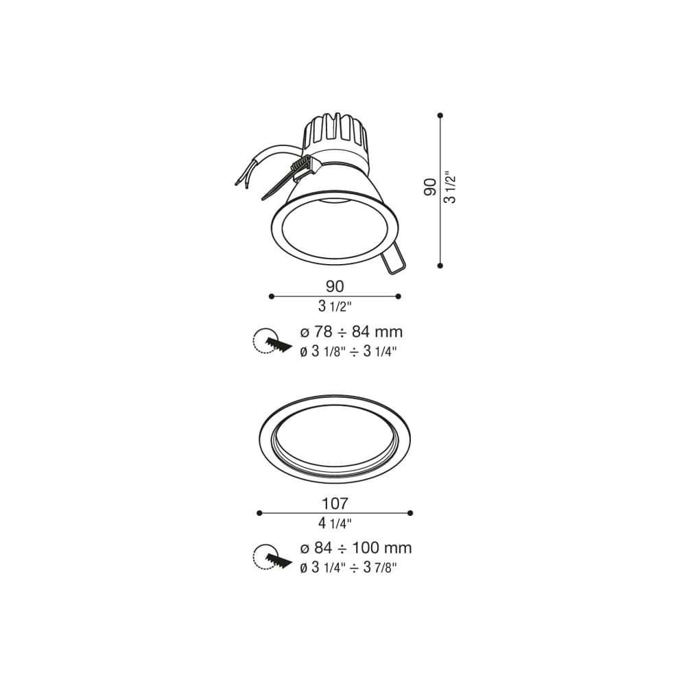 Lombardo POP 80 T - 45° 3000K - bianco - immagine 3