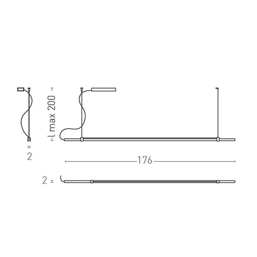 Lumen Center MORGANA M - 3000K - alluminio anodizzato nero - immagine 3