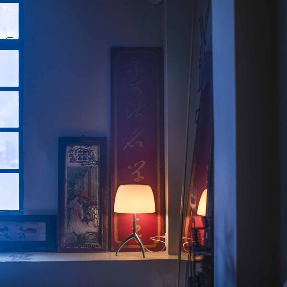 Foscarini LUMIERE small table - on/off - black and white chrome - Image 2