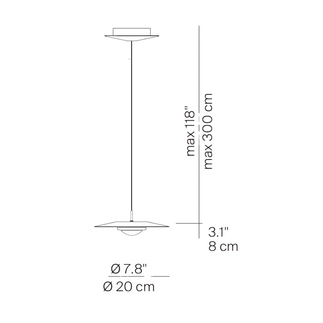 Luceplan KOINÈ sospensione Ø 20 - 2700K dimmer push DALI - rosso opaco - immagine 3