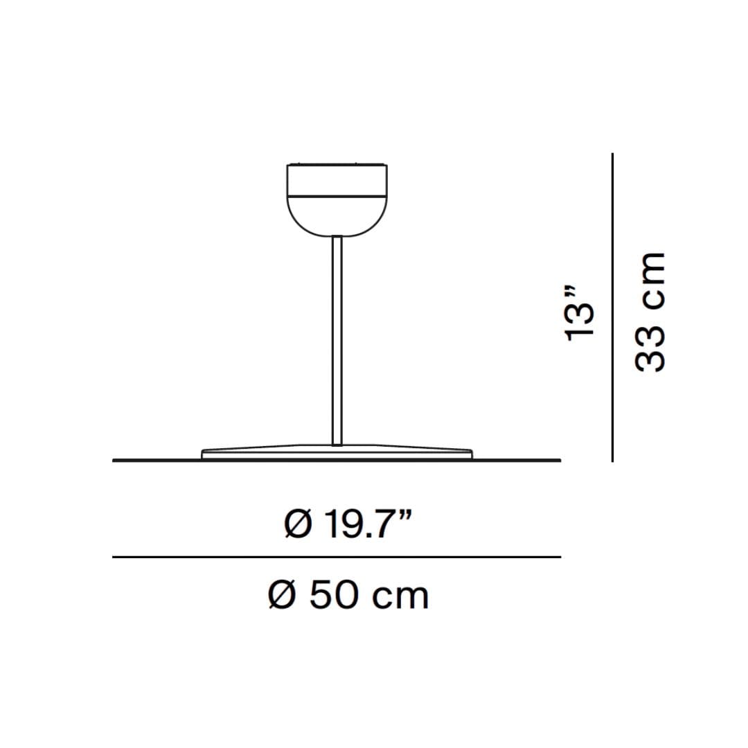 Luceplan MILLIMETRO sospensione D50 lucido con stelo H33 – push/DALI - alluminio - immagine 3