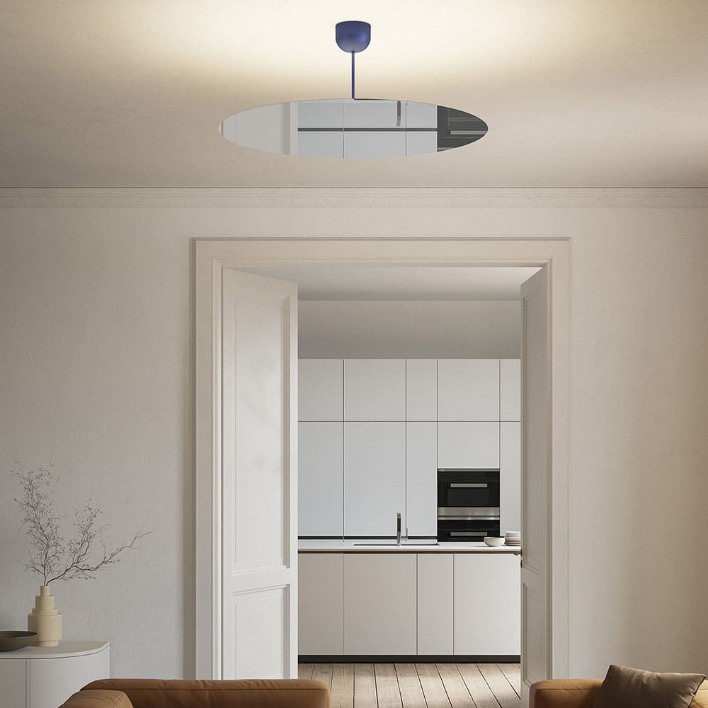 Luceplan MILLIMETRO sospensione D50 lucido con stelo H33 – push/DALI - ottone - immagine 2