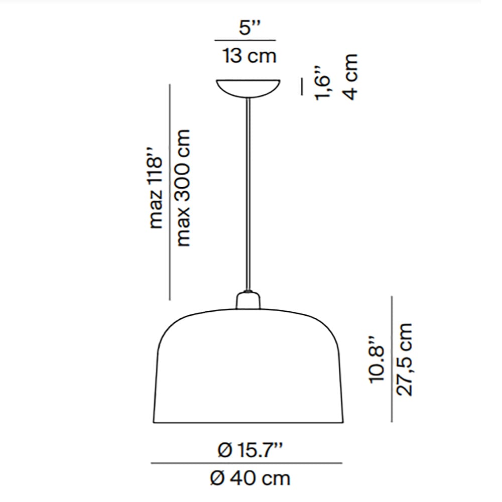 Luceplan ZILE sospensione D40 - tortora opaco - immagine 3