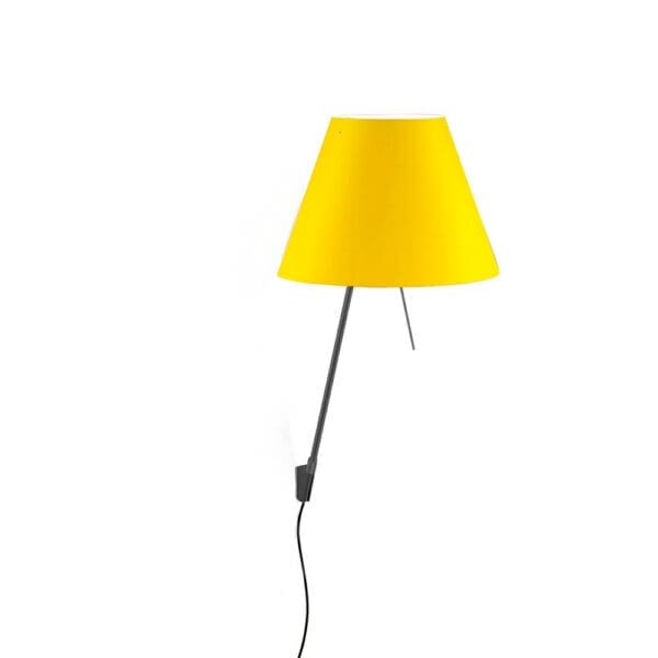 Luceplan COSTANZINA D13api wall - black body and bright yellow shade