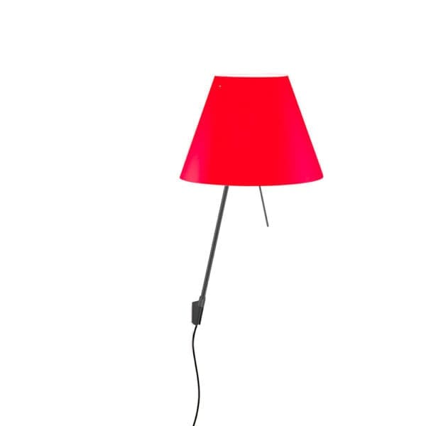 Luceplan COSTANZINA D13api wall - black body and primary red shade