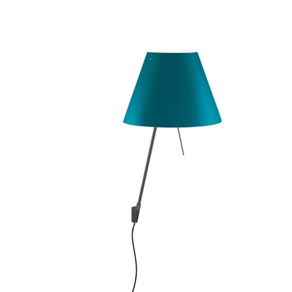 Luceplan COSTANZINA D13api wall - black body and petrol blue shade