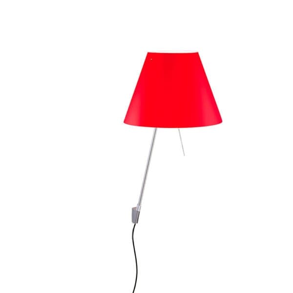 Luceplan COSTANZINA D13api wall - aluminum body and primary red shade
