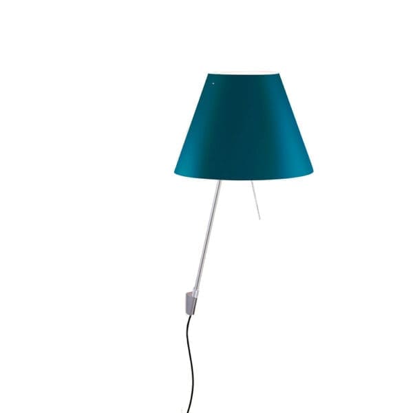 Luceplan COSTANZINA D13api wall - aluminum body and and petrol blue shade