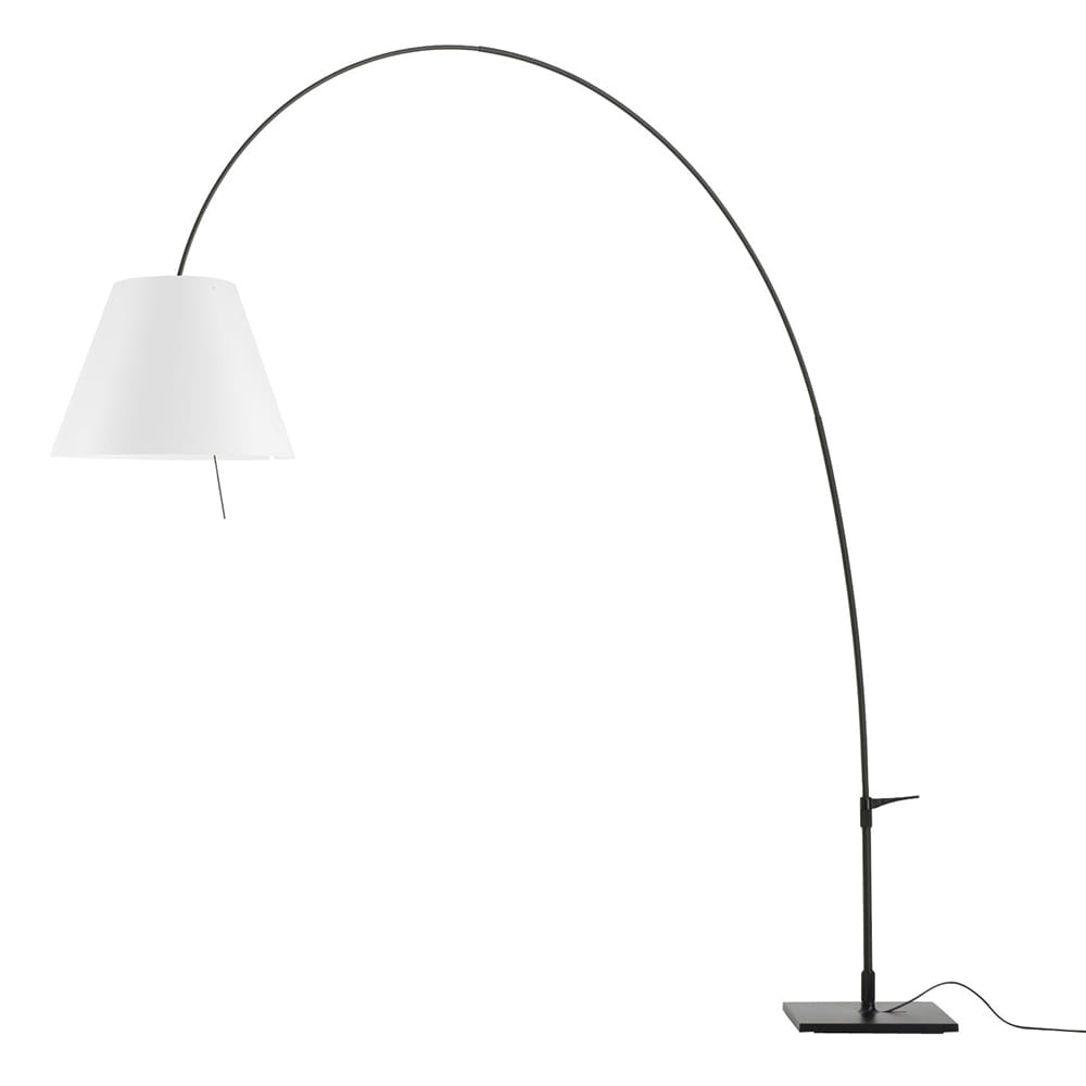 Luceplan LADY COSTANZA D13E d. terra - telescopica - corpo nero e paralume bianco