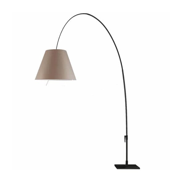 Luceplan LADY COSTANZA D13E d. terra - telescopica - corpo nero e paralume nocciola