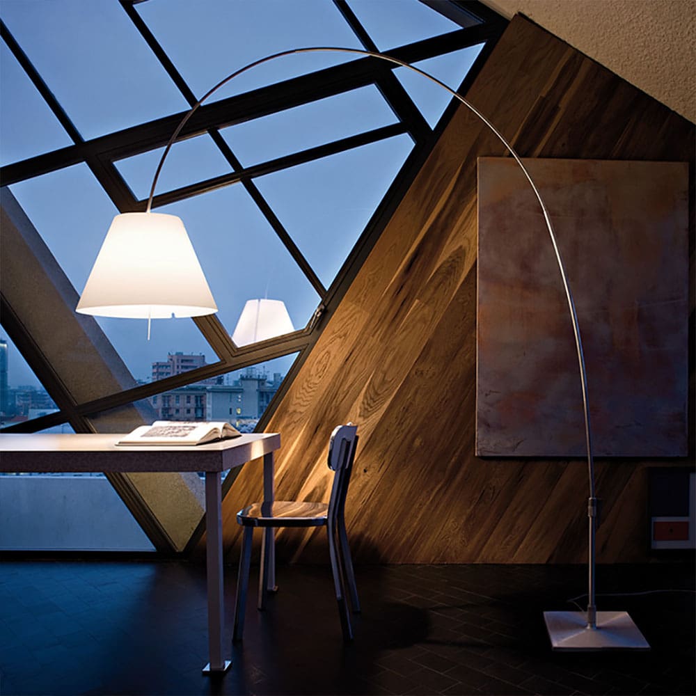 Luceplan LADY COSTANZA D13E d. floor - telescopic - aluminum body and hazelnut shade - Image 2