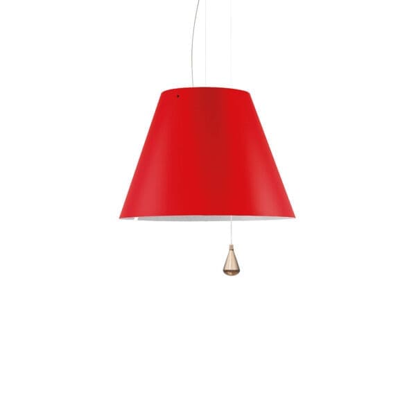 Luceplan LADY COSTANZA D13E sas sospensione - corpo alluminio e paralume rosso