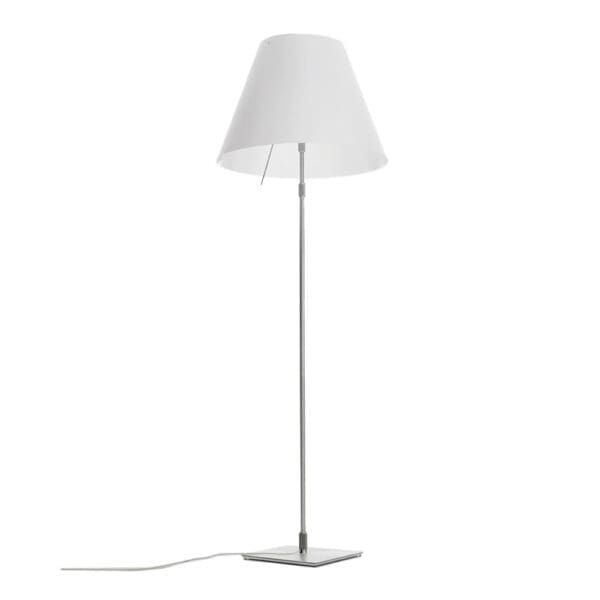 Luceplan COSTANZA GRANDE floor - on/off - aluminum stem and white shade