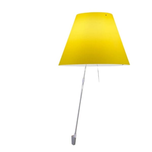 Luceplan COSTANZA D13a parete stelo telescopico dimmer sensoriale - corpo alluminio e paralume giallo vivo