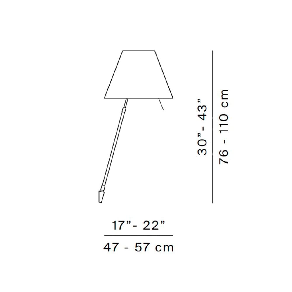 Luceplan COSTANZA D13a parete stelo telescopico dimmer sensoriale - corpo alluminio e paralume rosa mistico - immagine 3