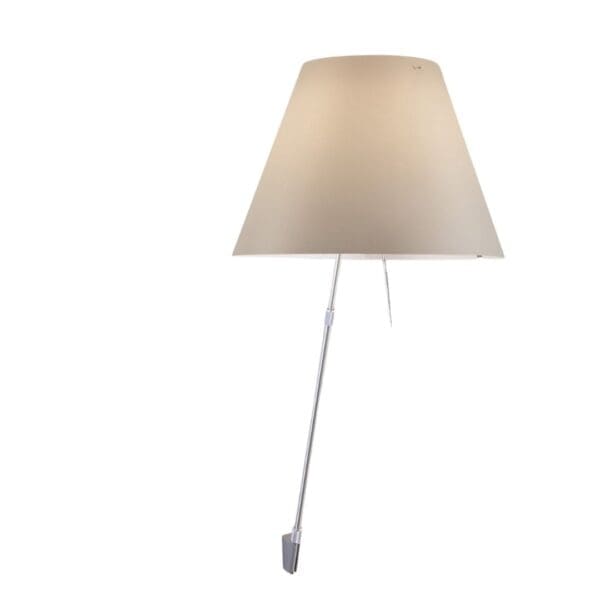 Luceplan COSTANZA D13a parete stelo telescopico dimmer sensoriale - corpo alluminio e paralume bianco nebbia