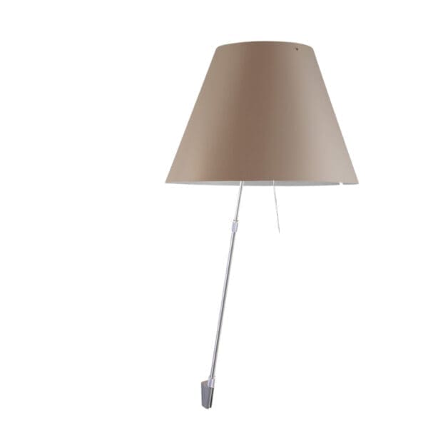 Luceplan COSTANZA D13a parete stelo telescopico dimmer sensoriale - corpo alluminio e paralume nocciola