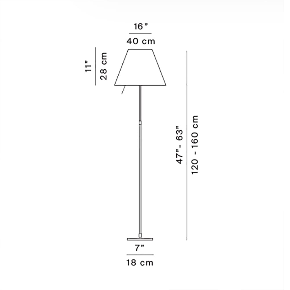 Luceplan COSTANZA D13 t floor telescopic stem sensorial dimmer - black body and primary red shade - Image 3