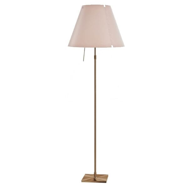 Luceplan COSTANZA D13 t terra stelo telescopico dimmer sensoriale - corpo ottone e paralume cipria