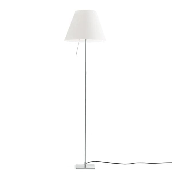 Luceplan COSTANZA D13 tc terra stelo telescopico dimmer sensoriale - completa - corpo alluminio e paralume bianco