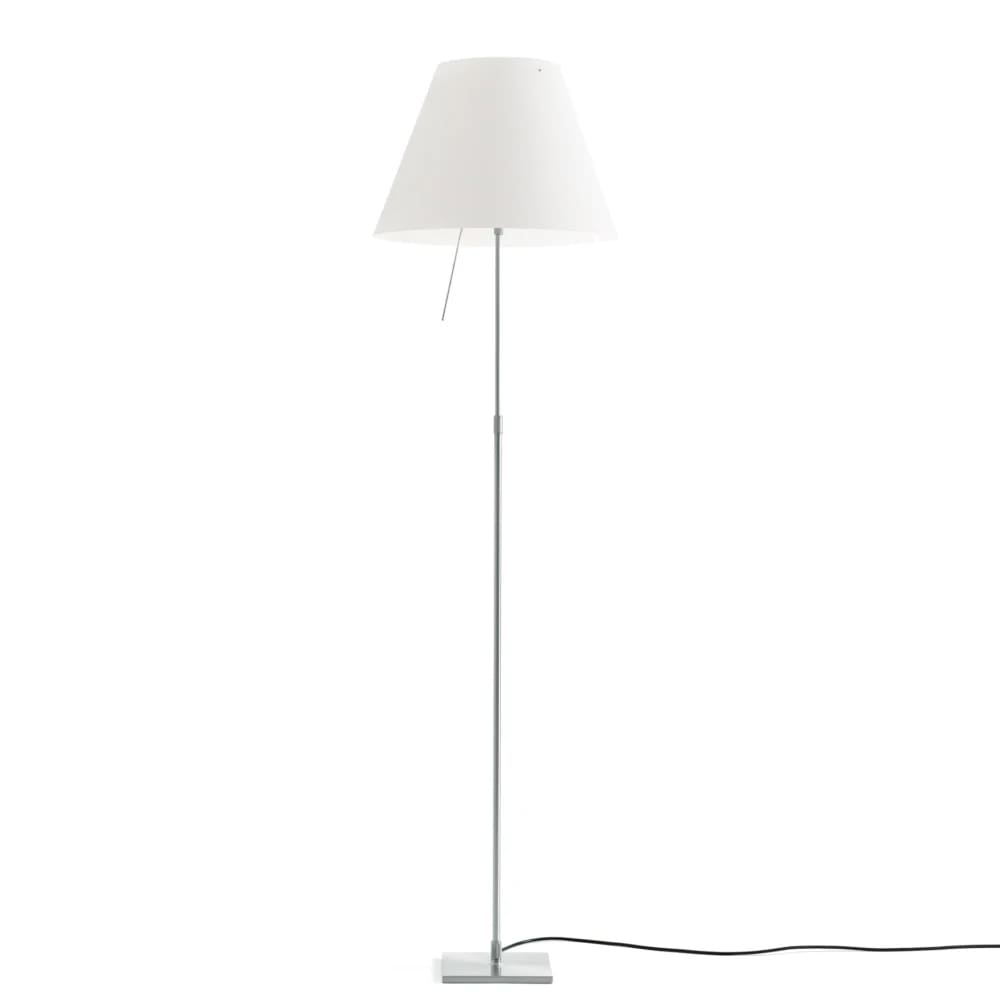 Luceplan COSTANZA D13 tc terra stelo telescopico dimmer sensoriale - completa - corpo alluminio e paralume bianco