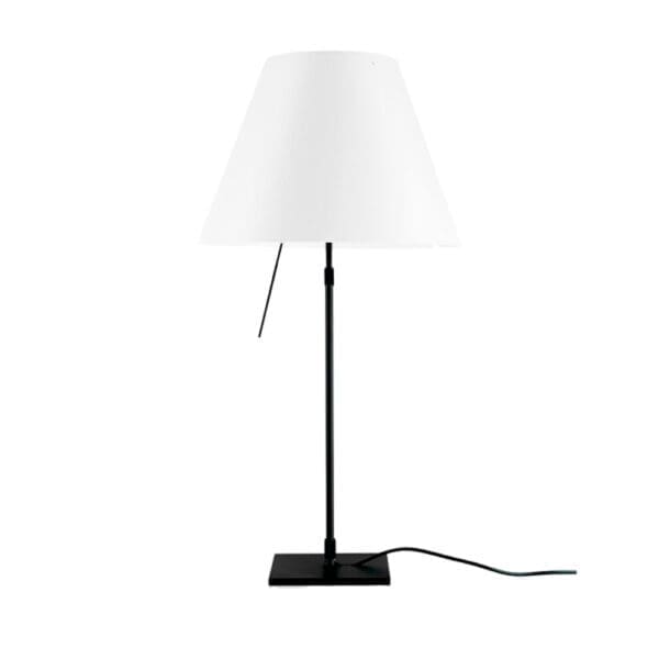 Luceplan COSTANZA D13 tavolo stelo telescopico dimmer sensoriale - corpo nero e paralume bianco