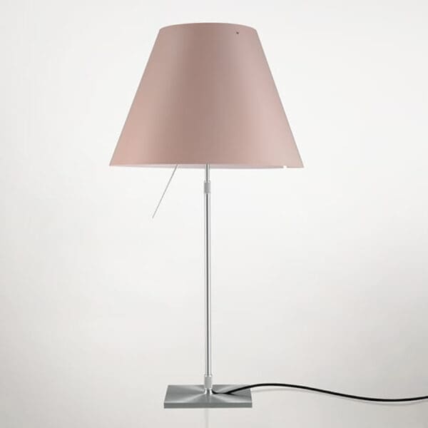 Luceplan COSTANZA D13 tavolo stelo telescopico dimmer sensoriale - corpo alluminio e paralume cipria