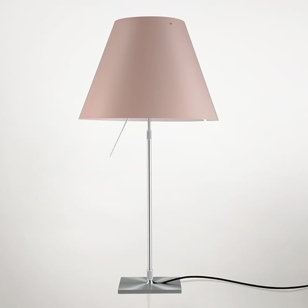 Luceplan COSTANZA D13 tavolo stelo telescopico dimmer sensoriale - corpo alluminio e paralume cipria