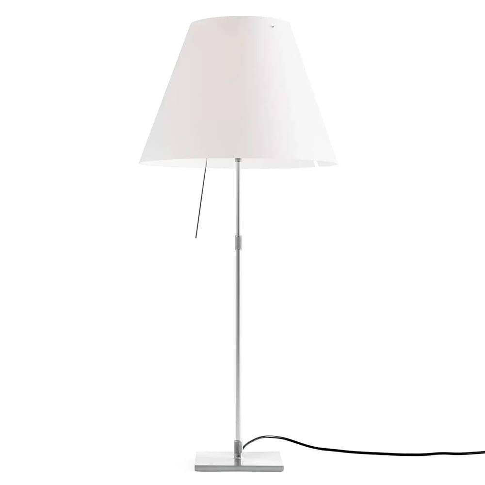 Luceplan COSTANZA D13i table telescopic stem - on/off - aluminum body and white shade