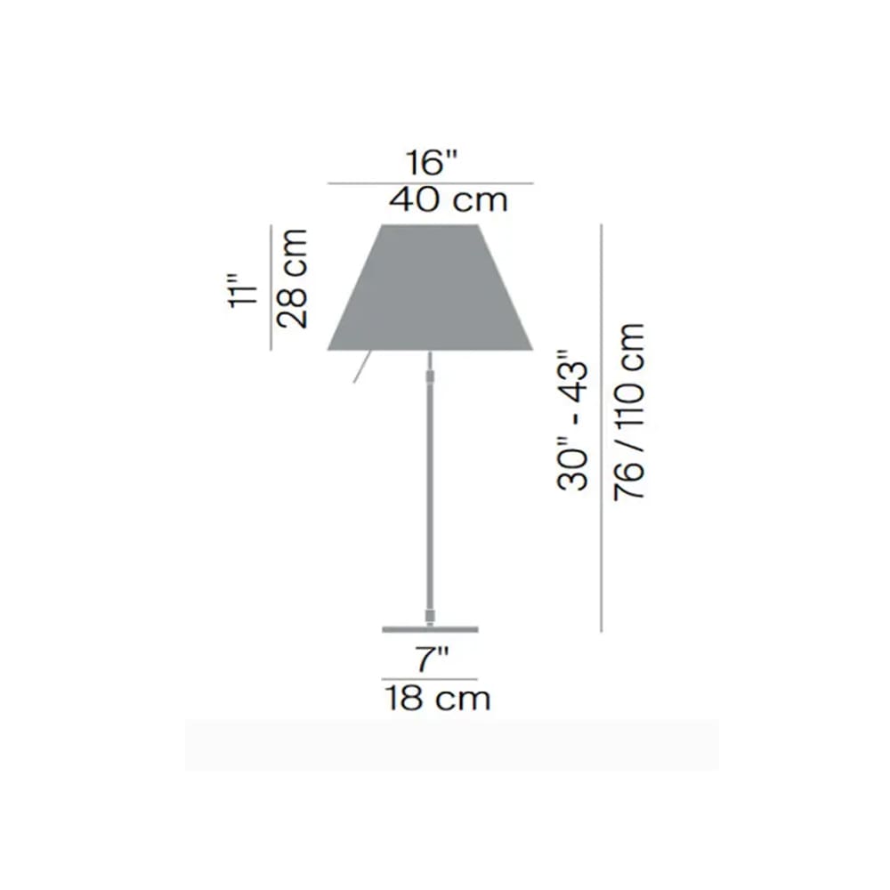 Luceplan COSTANZA D13i table telescopic stem - on/off - aluminum body and primary red shade - Image 4