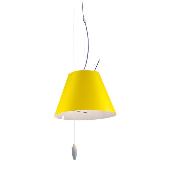 Luceplan COSTANZINA D13spi sospensione - contrappeso verniciato bianco e paralume giallo vivo