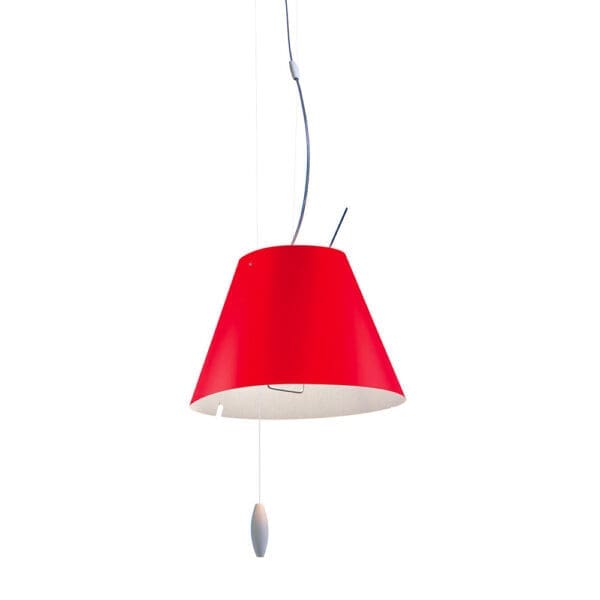 Luceplan COSTANZINA D13spi suspension - counterweight painted white and primary red shade