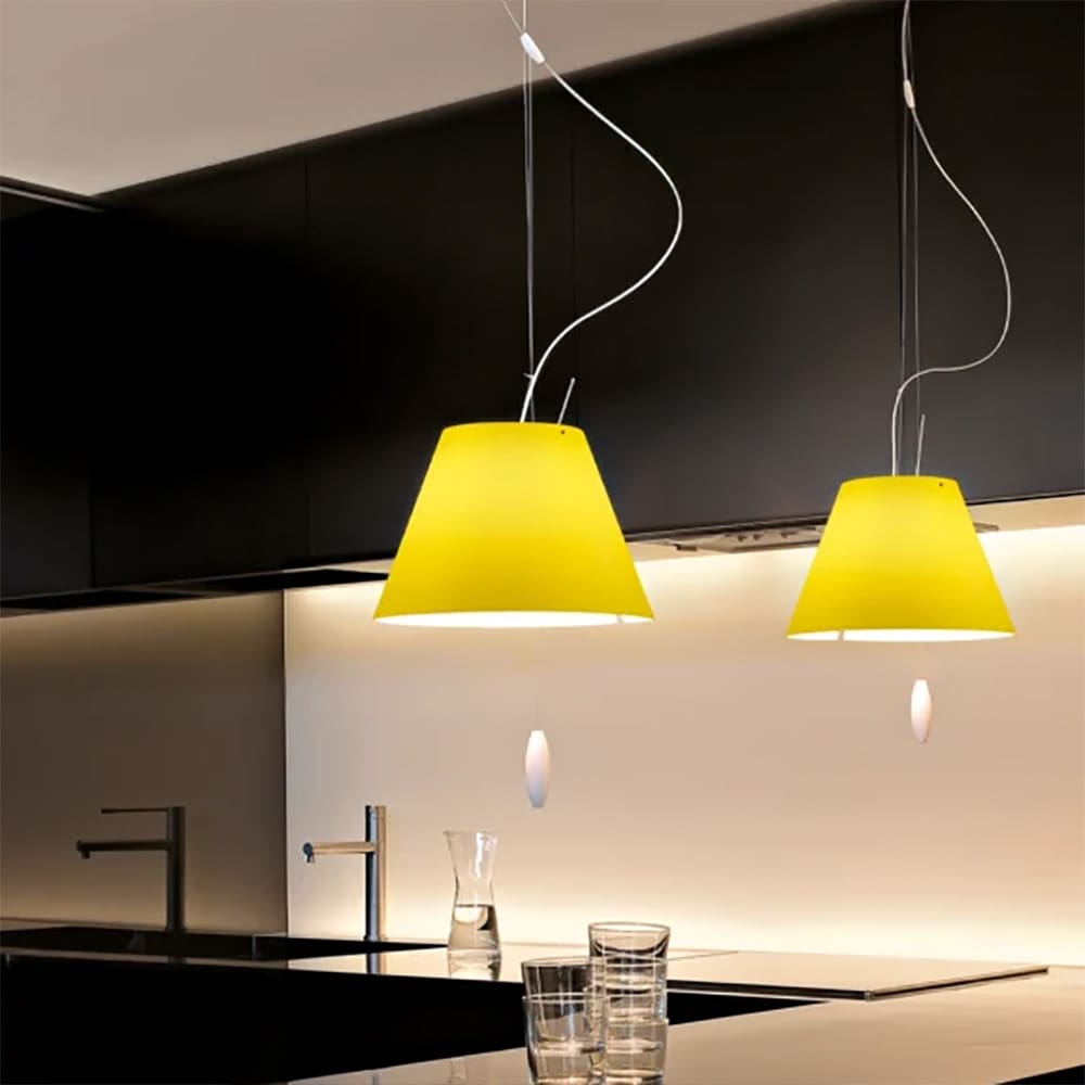 Luceplan COSTANZINA D13spi suspension - counterweight painted white and foggy white shade - Image 2