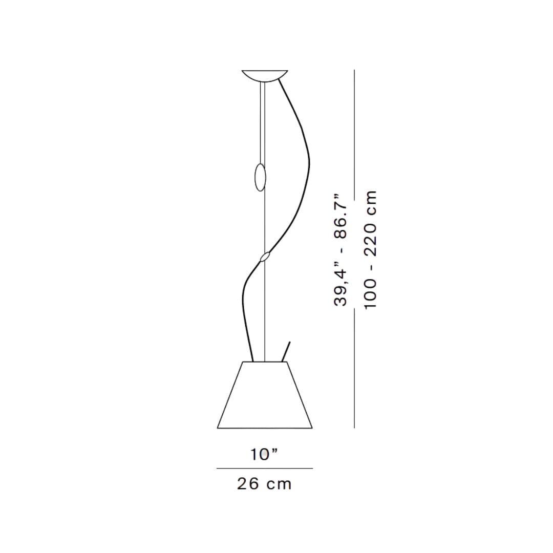 Luceplan COSTANZINA D13spi suspension - counterweight painted white and foggy white shade - Image 3