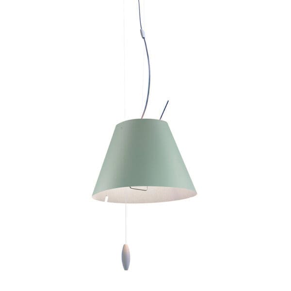 Luceplan COSTANZINA D13spi suspension - counterweight painted white and and alchemy green shade