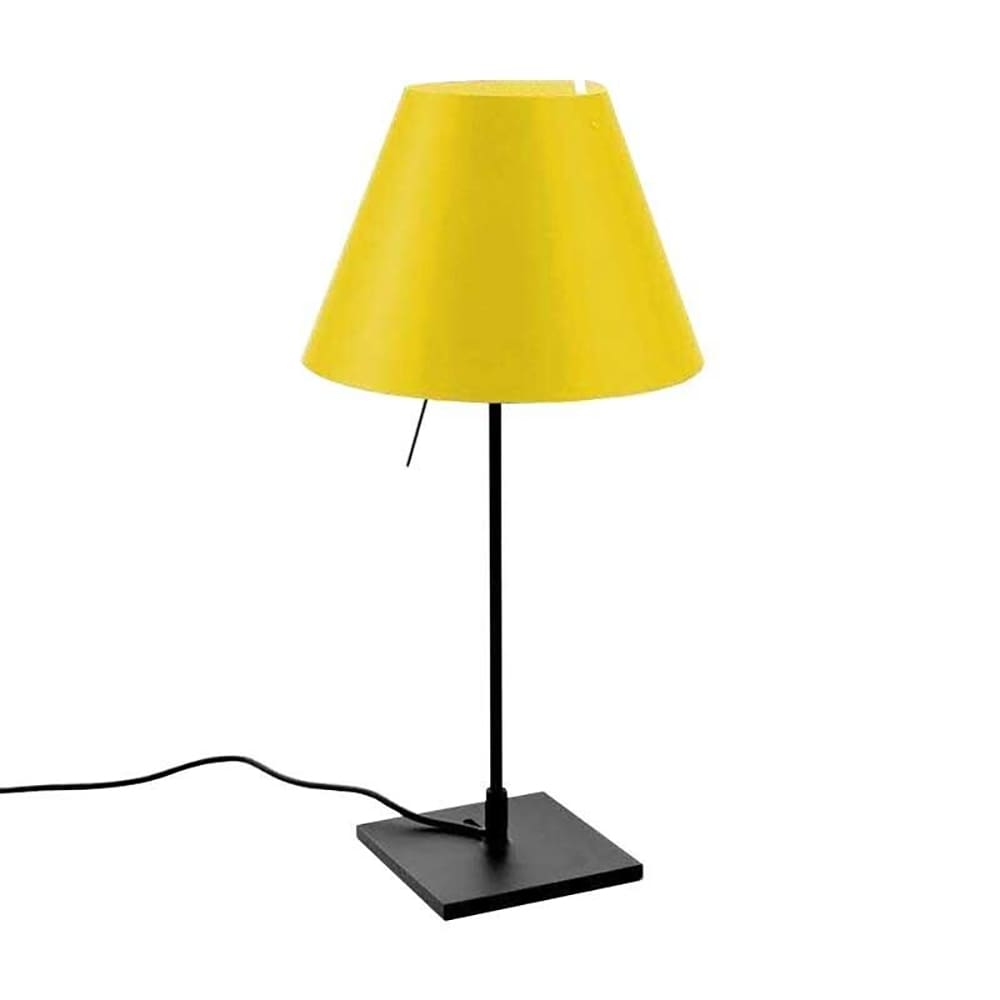 Luceplan COSTANZINA D13pi table - with black base and bright yellow shade