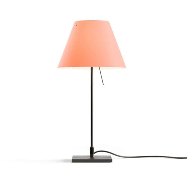 Luceplan COSTANZINA D13pi tavolo - con base nero e paralume rosa mistico