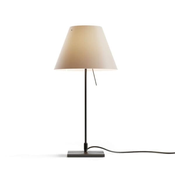 Luceplan COSTANZINA D13pi table - with black base and fog white shade