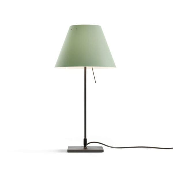 Luceplan COSTANZINA D13pi tavolo - con base nero e paralume verde alchimia